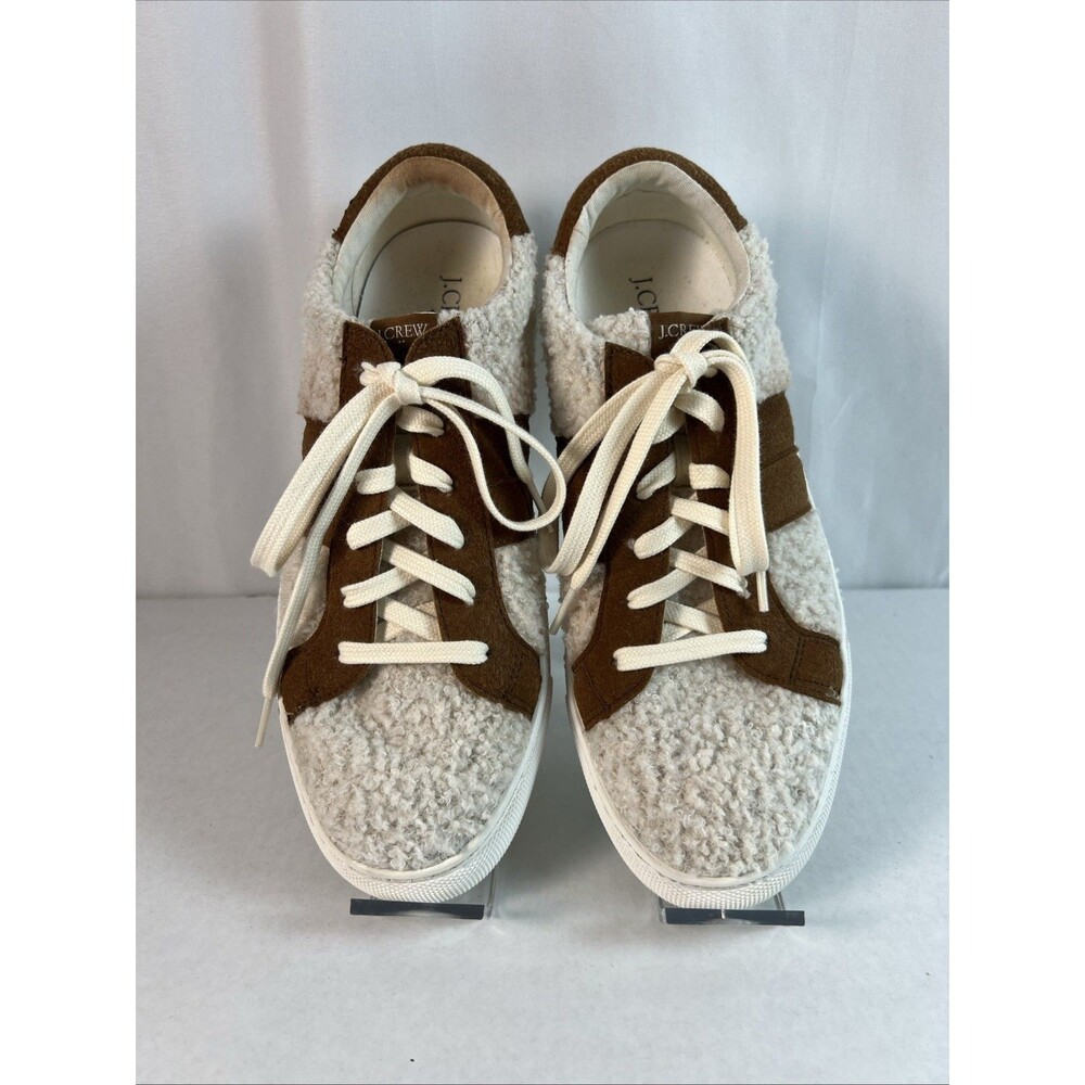 Women’s J. Crew White Sherpa Road Trip Sneakers Size 10